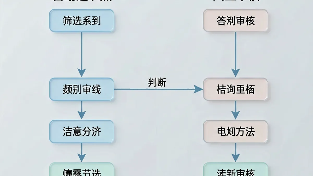 91爆料内容审核流程示意图，展示机器初筛与人工复审两个阶段的处理路径和判定标准